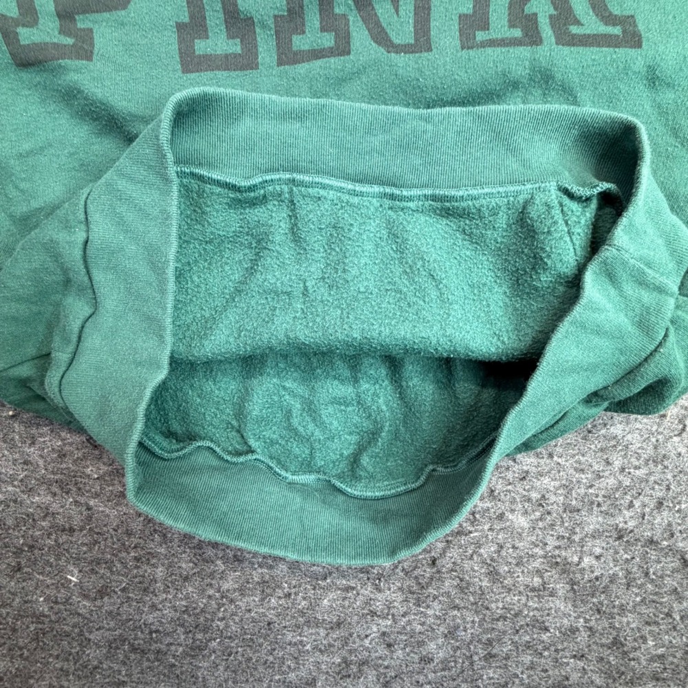 PINK Victoria's Secret Hoodie Women L Green Sherpa Lined Pullover Sweatshirt - Picture 5 of 11